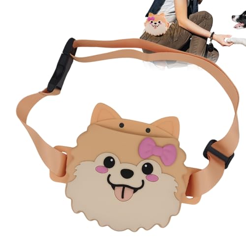 小型犬用おやつポーチ - 犬形デザイン調整可能トと漏れ防止,散歩用 スナック容器 - ハイキング、アウトドアアドベンチャー、日常の散歩、旅行、トレーニング用