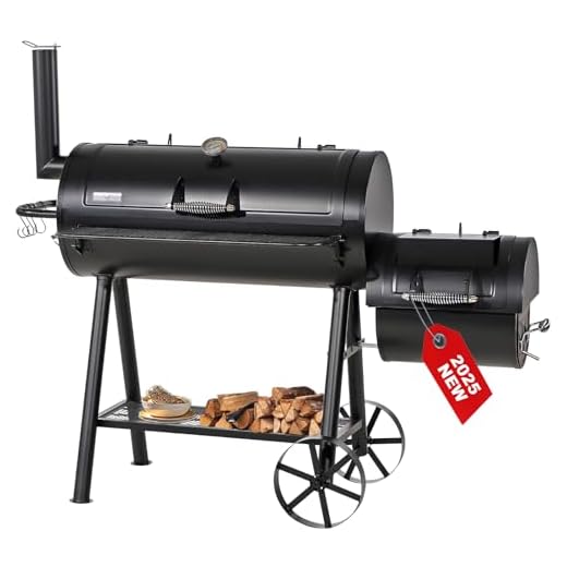 GREEN PARTY Offset Smoker Charcoal Grills with 37 Inch Cook Chamber, Barrel Smoker and Charcoal Grill Combo, 941 Sq. In. Space Barrel Smoker Grill for Outdoor BBQ Patio Backyard Cooking