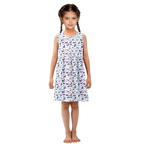 Girls and Toddlers'Sleeveless Gothic Butterfly Summer Casual Dresses for Home Party Beach 2-8 Years4