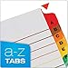 Cardinal A-Z Tab Dividers for 3 Ring Binders, Customizable Table of Contents Page with Multicolor A-Z Tabs, 3 Sets (63218)