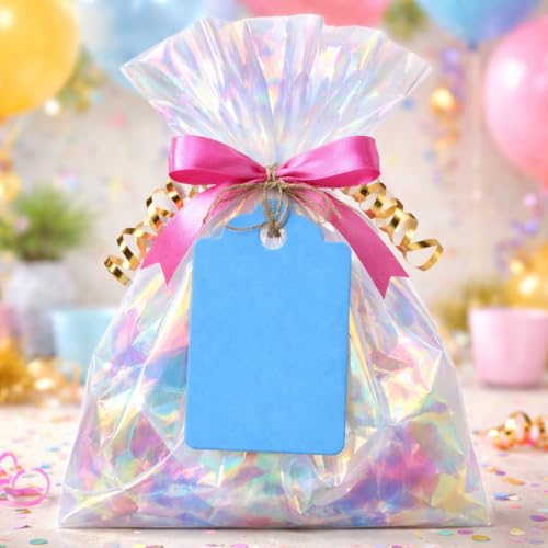 Image of CVANU 100pcs Premium Color Tag Blank Hanging with Pre-Punched Hole Tags for DIY Crafts, Gift Wrapping, Labelling & Writable Decorative Tags for All Occasions (2.85in X 1.7in) Light Blue1