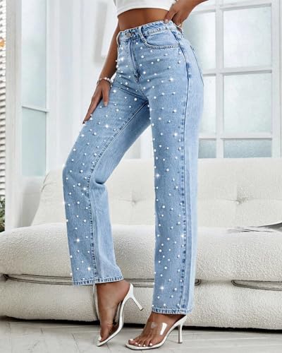 Pearl Jeans for Women Straight Leg High Waist Stretch Flare Bootcut Denim Pants3