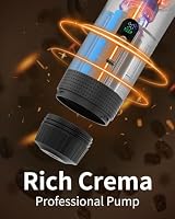 EVERANGE Tragbare elektrische Espressomaschine, Reisekaffeemaschine, kompatibel mit gemahlenem Kaffee und NS-Kapseln (Weiß mit LCD-Display) – Ansicht 4