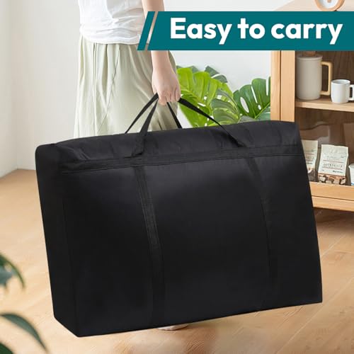 2 Stück Extra Große Aufbewahrungstasche, 180L Großer Oxford Umzugstaschen, Doppelt Reißverschlüssen, Heavy-Duty Wasserdichte Aufbewahrungstasche für Bettdecken, Steppdecke, Bettwäsche