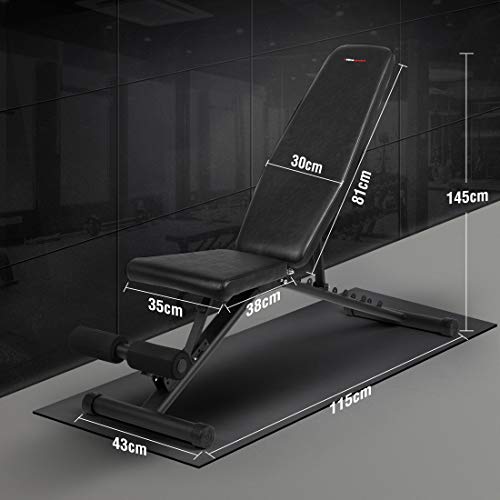 Ultrasport 5-1/9-1 All-in-One opvouwbare gewichtsbank, multifunctionele trainingsbank, 18-voudig verstelbare bank, flat/tilt/negative, buikspierbank, curlbank, krachttraining - Image 3