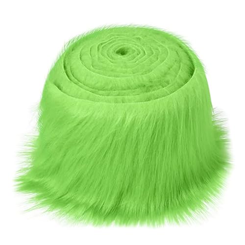 1 x grönt konstgjort hårband, silkesdekorativt tyg, gör-det-själv-fluffigt hår, mustasch, lämplig för kläder, strumpor, dockor, julgranar osv.