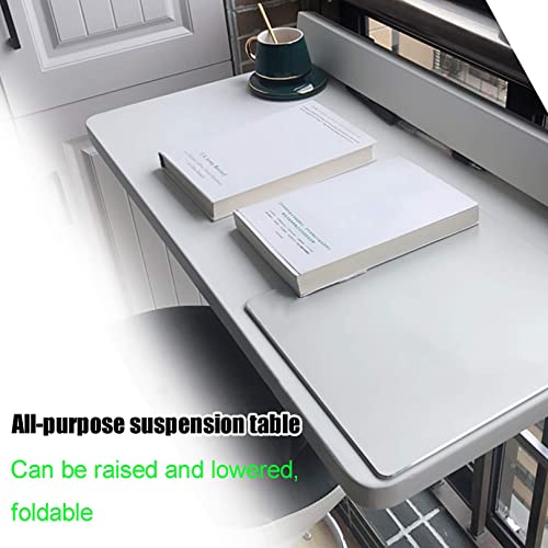 JMCAJIE Balkonhängetisch Klappbar, Balkontisch Geländer Verstellbar Metall Klapptisch Wandklapptisch,Balkonmöbel Kleiner, Outdoor-Tisch Hängetisch Für Kaffeetisch Terrasse Camping Gartentisch – Bild 4