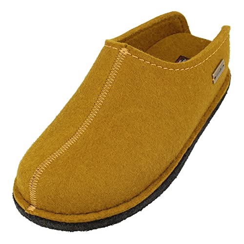 HAFLINGER Flair Smily Filzpantoffeln aus Wollfilz Hausschuh Masala, Gr. 41