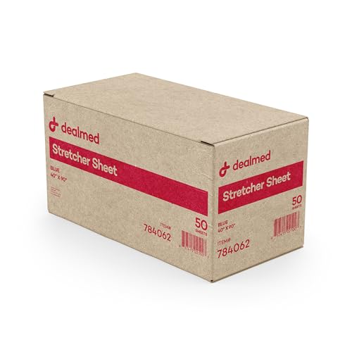 Image of Dealmed Stretcher Sheets - 50 Count of Disposable Stretcher Sheets, Blue, Ideal for Stretchers, Exam Tables, and Other Furniture, 40 inch x 90 inch
