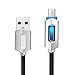 Produktbild Upxiang Micro USB Synchronisierungslampen LED Ladekabel Nylon Geflochtene Schnellladekabel Android Sync Daten (Schwarz)