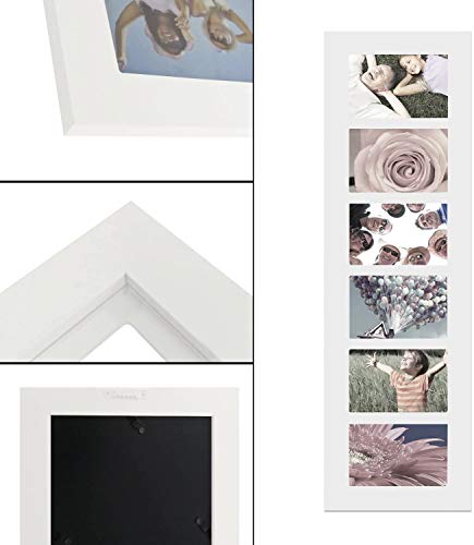 Adeco Decorative White Wood Wall Hanging Collage Picture Photo Frame, 6 Openings, 4X6 Inches #TOP4