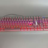 Nakrycia klawiszy do klawiatury mechanicznej kompatybilne z przełącznikami MX Doubleshot wsparcie oświetlenie LED przyciski profil OEM, do gier DIY klawiatura mechaniczna 104 klawisze (różowy)