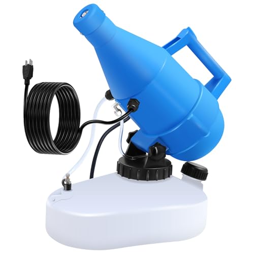 4.5L(1.2 Gallon) Tank Portable Electric ULV Cold Fogger 1200W Adjustable Flow Fine Mist Sprayer with Long 17ft Power Cord for Home Garden Cleaning