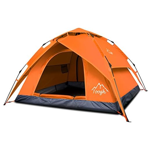Toogh Regatta Canvas Bell Tent - w/Stove Jack, Waterproof, 8-9-10 Person 4 Season Luxury Outdoor Camping and Glamping Yurt Tent Made from Breathable 100% Cotton Canvas (Red, Diameter 13' (4M))
