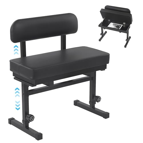 HOMBYS extra-wide duet piano bench with storage for gigging