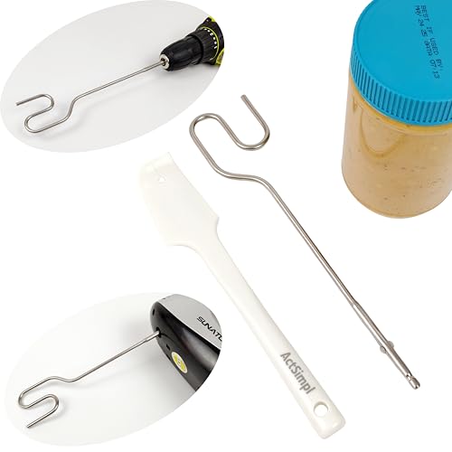 Peanut Butter Stirrer with a Silicone Spatula, Stainless Steel Natural