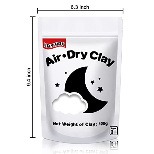 iFergoo Air Dry Clay, Ultra Light Modeling Clay, Magic Clay DIY Creative Modeling Dough, Kids Gifts for Girls Boys (White Clay) - Image 3