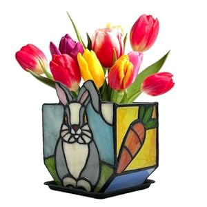 Handcrafted Stained Glass Rabbit Pl...