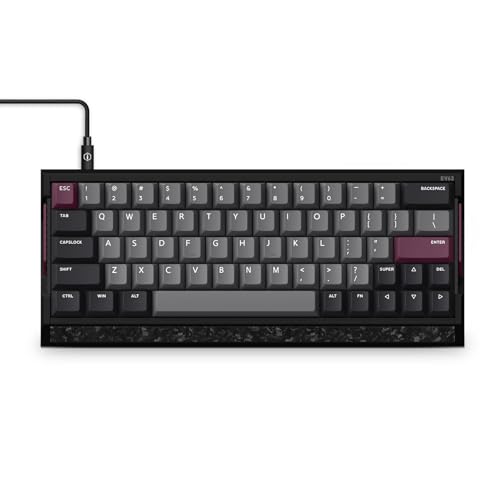 Image of IQUNIX EV63 Hall Effect Magnetic Gaming Keyboard 60% | 0.01mm Rapid Trigger, Adjustable Actuation, 0.125ms Latency, Hot-Swap, SOCD, RGB, Aluminum with Forged Carbon (Violet)