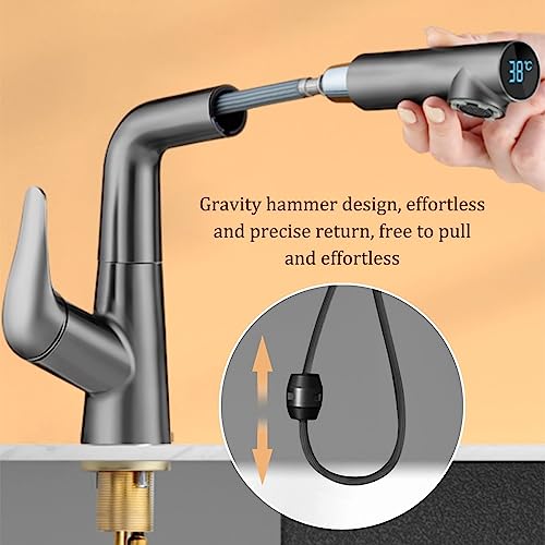 Robinet de lavabo de salle de bain extractible et mitigeur monocommande - 4