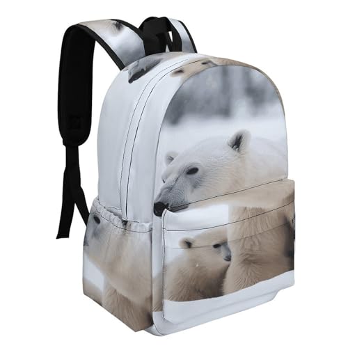 Snow Animal Polar Bear Printed Backpack Water-Resistant Pack Stylish Bag Lightweight Travel Backpack2