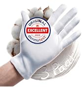WELL B4 Dermatest: Sehr Gut Care Baumwollhandschuhe, 2 Paar,Schutzhandschuhe aus 100% Baumwolle, Weiche Trikothandschuhe grau, Größe M