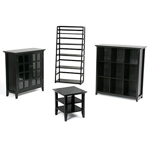 Simpli Home Acadian Solid Wood 39 inch Wide Rustic Medium Storage Cabinet in Black
