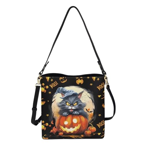 Image of HUGS IDEA Boho Bags for Women Leather Handbag Shoulder Bucket Crossbody Purse