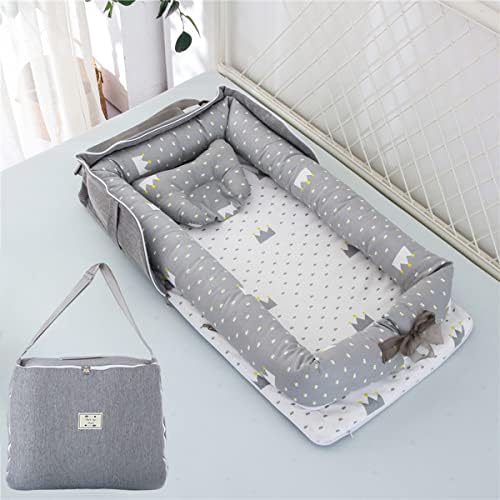 Amazon | Luddy ベビーベッド 新生児 枕付き ベッドインベッド  