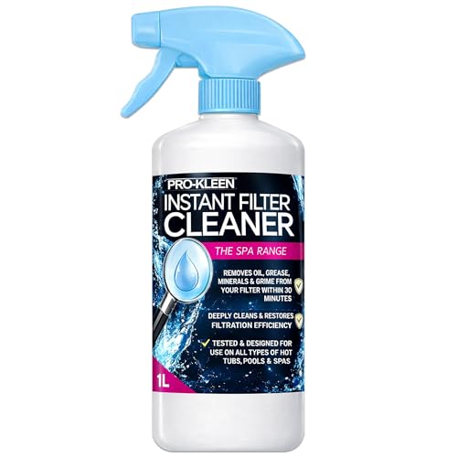 Pro-Kleen Instant Hot Tub & Spa Filter Cleaner Spray (1L) - Improves Efficiency of Filter - Suitable for all Hot Tubs Pools & Spas