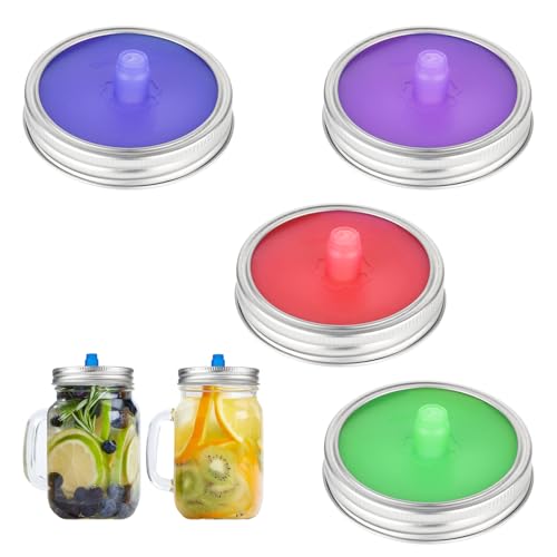 XCRPRT Juego de 4 tarros de silicona con tapa grande, tapa de fermentación, tapa sin agua, accesorios de fermentación de silicona para chucrut, kimchi, pepinos, alimentos probióticos fermentados