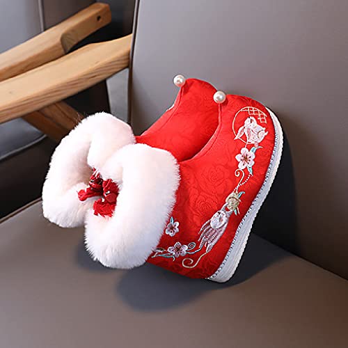 MATERUIEYES Girls 'Boots Plus Velvet Cotton Boots Chinese Style Children's Cloth Shoes3
