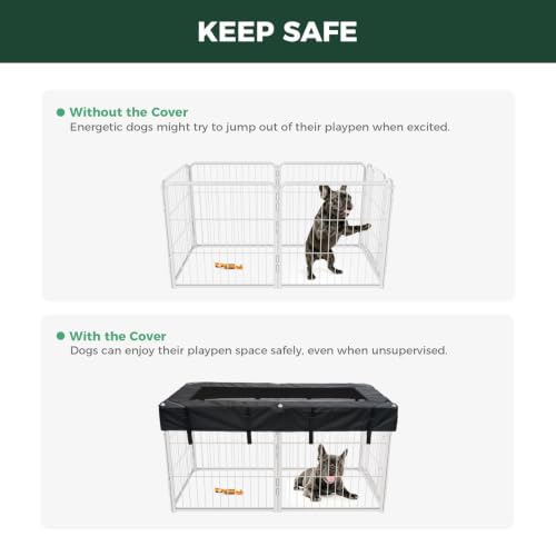 Image of FXW Homeplus Indoor Dog Playpen with Mesh Top Cover, 24 inch H, 6 Panels