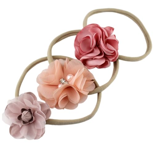 KOMBIUDA 3 Pçs Cabeça Do Bebê Envolve Laços De Cabelo Com Arcos Bandana De Náilon Tiaras De Bebê Arc
