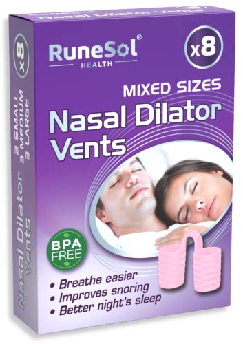 Runesol Dilatateur Nasal Anti Ronflement, 8 x Mixte Rose, Dispositifs Anti-Ronflement Efficace, Appareils pour Sommeil Paisible, Ecarteur de Narine, il Ronfle Dilatateur Nasale, Anti Ronflements