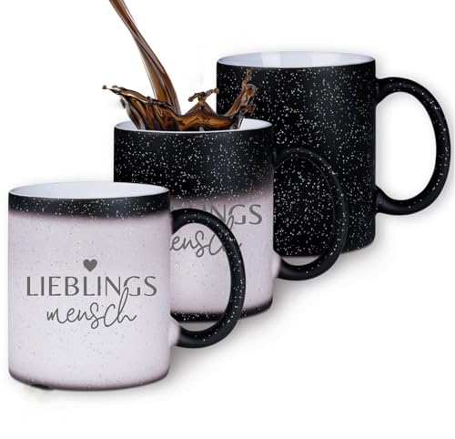 Zaubertasse Lieblingsmensch - Farbwechseltasse mit Glitzerpartikeln - perfektes Geschenk