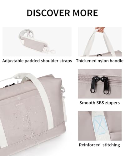 ECOHUB Ryanair Handgepäck Tasche 40x30x20, 20L Ryanair Handgepäck 40x20x25 für Flugzeug, Faltbare Reisetasche Mit Abnehmbar Nass-Tasche, Ryan Airlines Bag 40x20x25, Weekender Damen Herren(Beige)