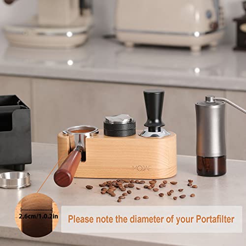 Wood Coffee Filter Tamper Holder Wooden Espresso Tamper Mat Stand Tamper Station Wooden Base, Espresso Tamper Mat, Food Safe Wooden Coffee Tamp Mat Anti-Slip - Three Holes(58Mm) #TOP3