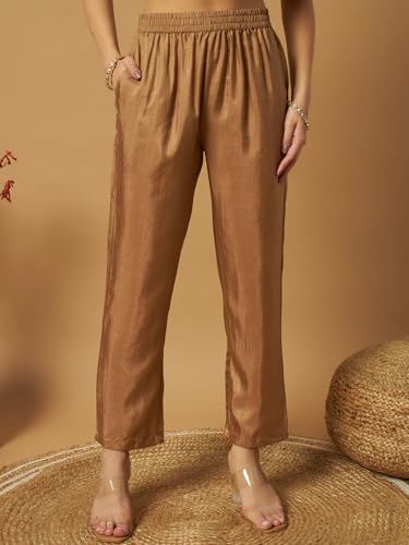Image of Women Printed 2-Piece Silkblend Kurta & Pants Set