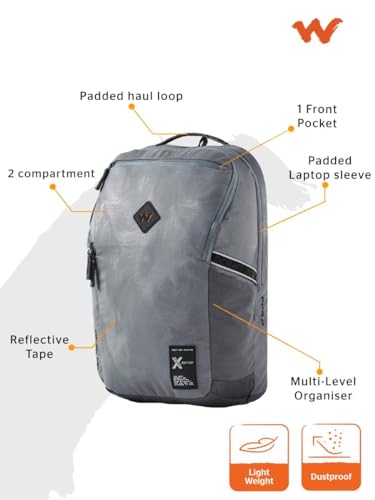 Image of Wildcraft Seeker 4 Compartment Laptop Backpack 23 L - Grey Topographic