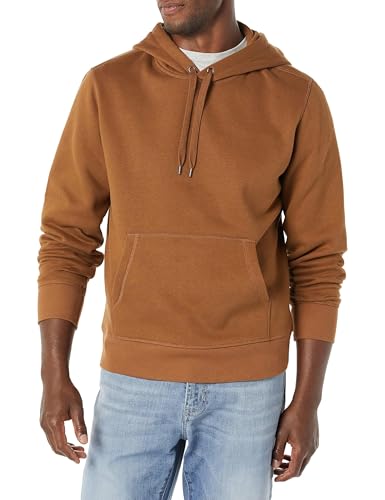Amazon Essentials Men's Pullover Sweatshirt Hoodie, Big & Tall Options Available, Toffee Brown, Large