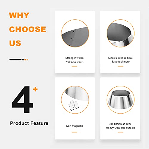 GRISUN BBQ Whirlpool for Weber 22 inch Kettle, Smokey Mountain 22 26.75, BBQ Kettle Grill Accessories for XL Big Green Egg, Kamado Joe, Stainless Steel Charcoal Grill Accessory for Weber