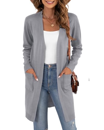 Image of VIISHOW Women's Classic Cardigans Long Sleeve Open Front Casual Knit Cardigan Sweaters Coat Soft Outwear