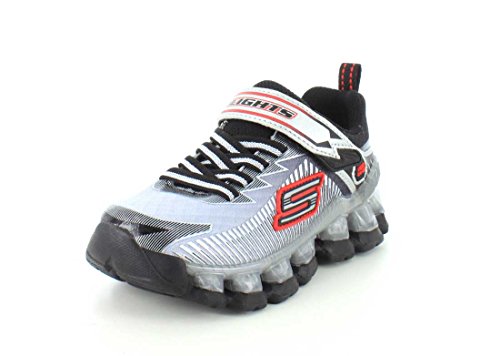 Skechers Kids Boys' Flashpod-Scoria Loafer,Silver/Black,10.5 M US Little Kid