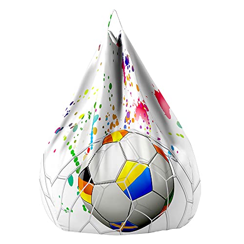 FANSU Pouf Poire Sans Remplissage Pour Enfant Ado Adulte, 3D Motif Football Salon Chambre,...