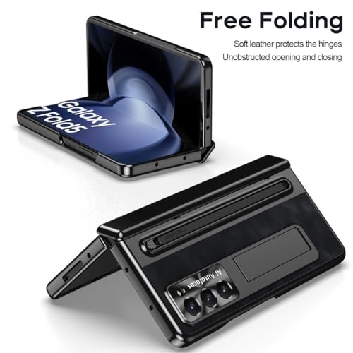 Protection charnière Samsung Fold 6 coque noire anti-rayure avec support - 5