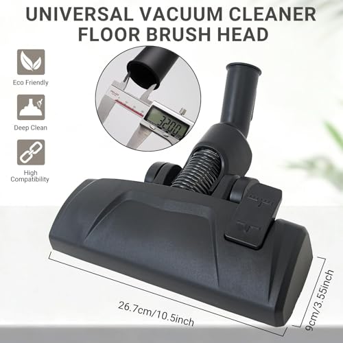 EZ SPARES Replacement for Universal Vacuum Cleaner Floor Brush Head, 1 1/4" 32mm 2 New Functions Choose (On Floor&Carpet),Vacuum Cleaner Parts Attachment Accessory