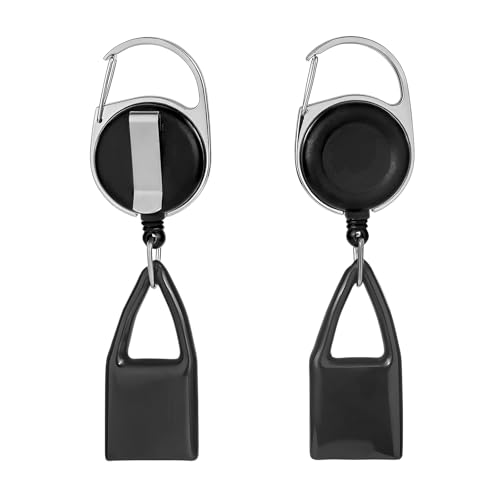 Fkewp 2 PCS Retractable Lighter Leash Anti-Lost Pants Lighter Clip Protective Cover Portable Keychain Lighters Holder for Camping Fishing Hiking Car Accessories (Black)