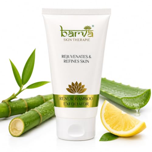 Image of Barva Renew Bamboo Exfoliating Face Scrub, Rejuvenating Formula Helps Remove Blackheads, Whiteheads & Unclogs Pores For All Skin Types, 50ml