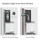 COMFEE' Canopy Cooker Hood 60cm 60V17-60 with LED Light & Glass Chimney Hoods, 600mm Kitchen Extractor Fan Kitchen- Black - Image 4